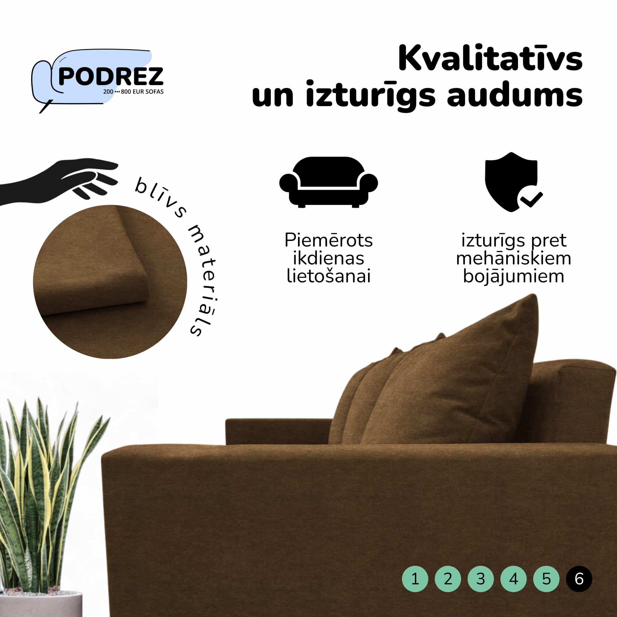Simple X Line classic sofa bed with storage compartment Brown — photo 7