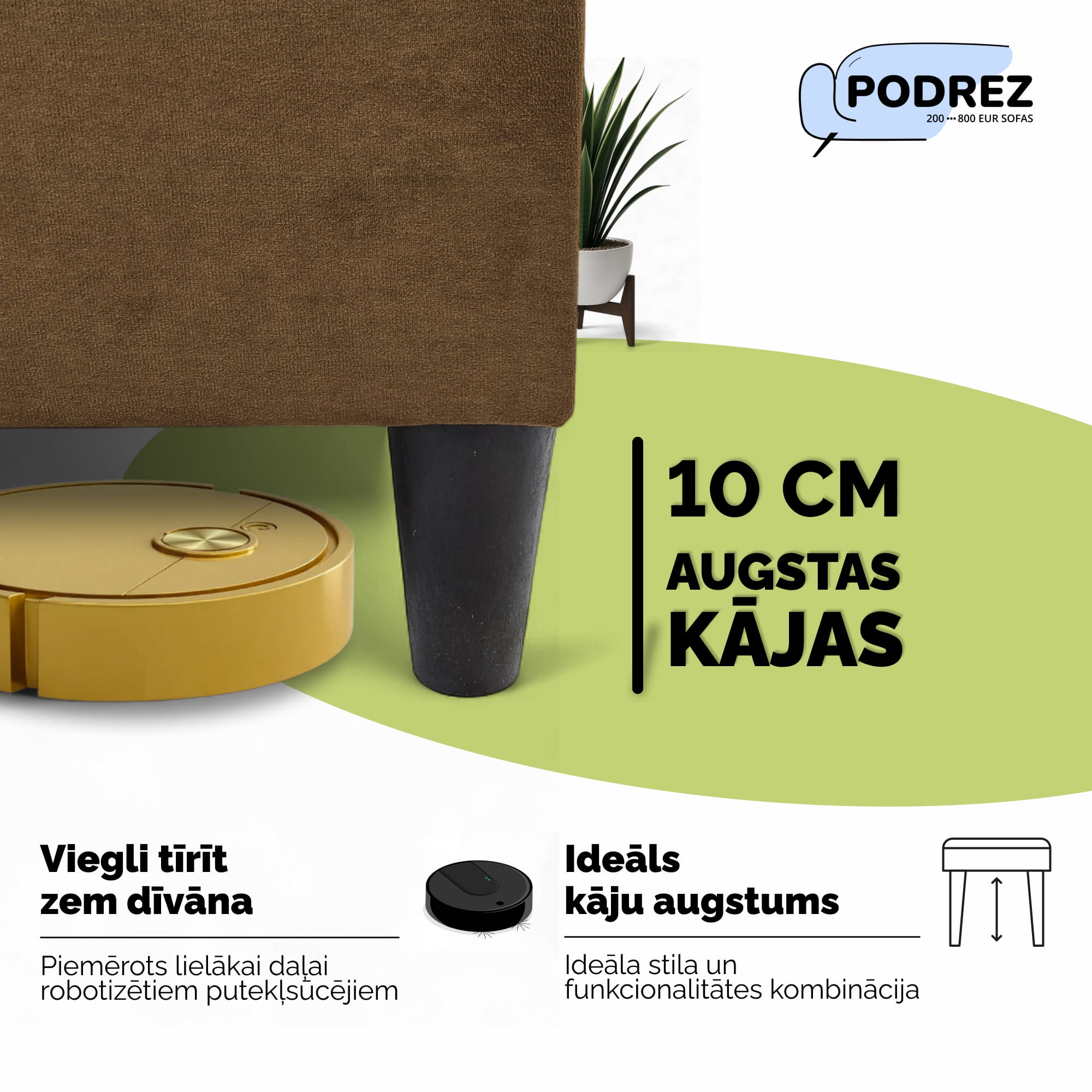 Divvietīgs izvelkamais dīvāns Simple X Mini Brūna - 2