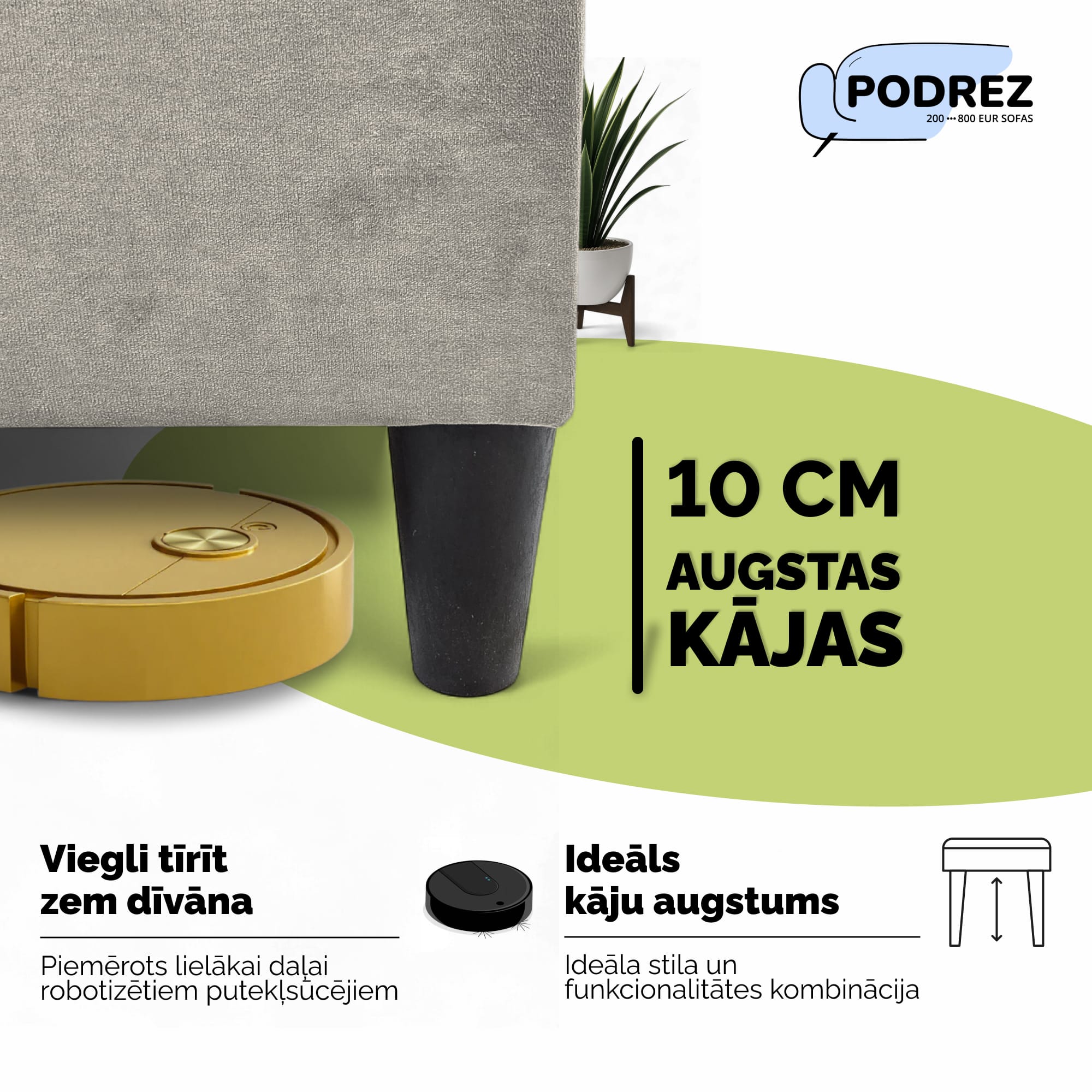 Divvietīgs izvelkamais dīvāns Simple X Mini Gaiši pelēka - 2