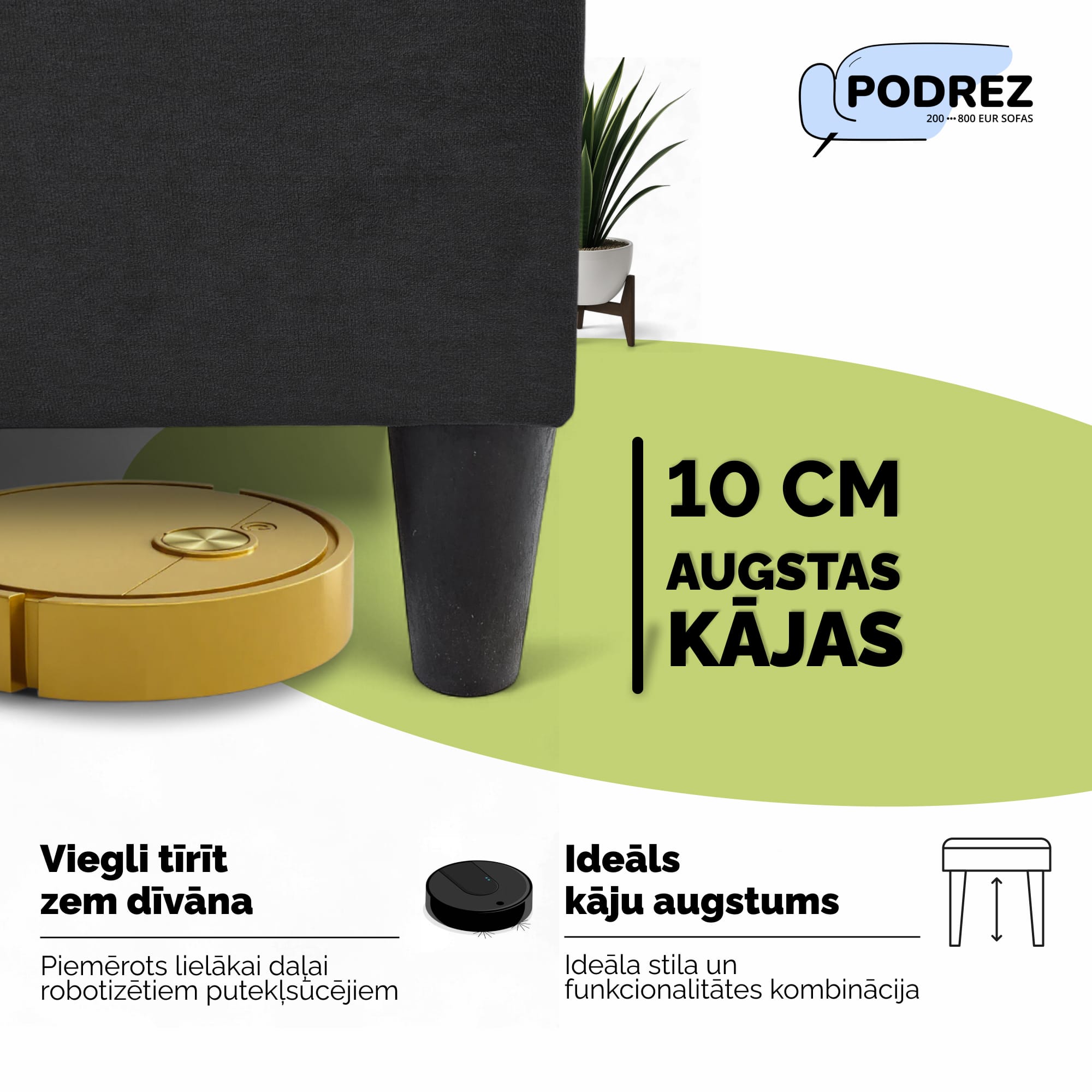 Divvietīgs izvelkamais dīvāns Simple X Mini Grafīta - 2
