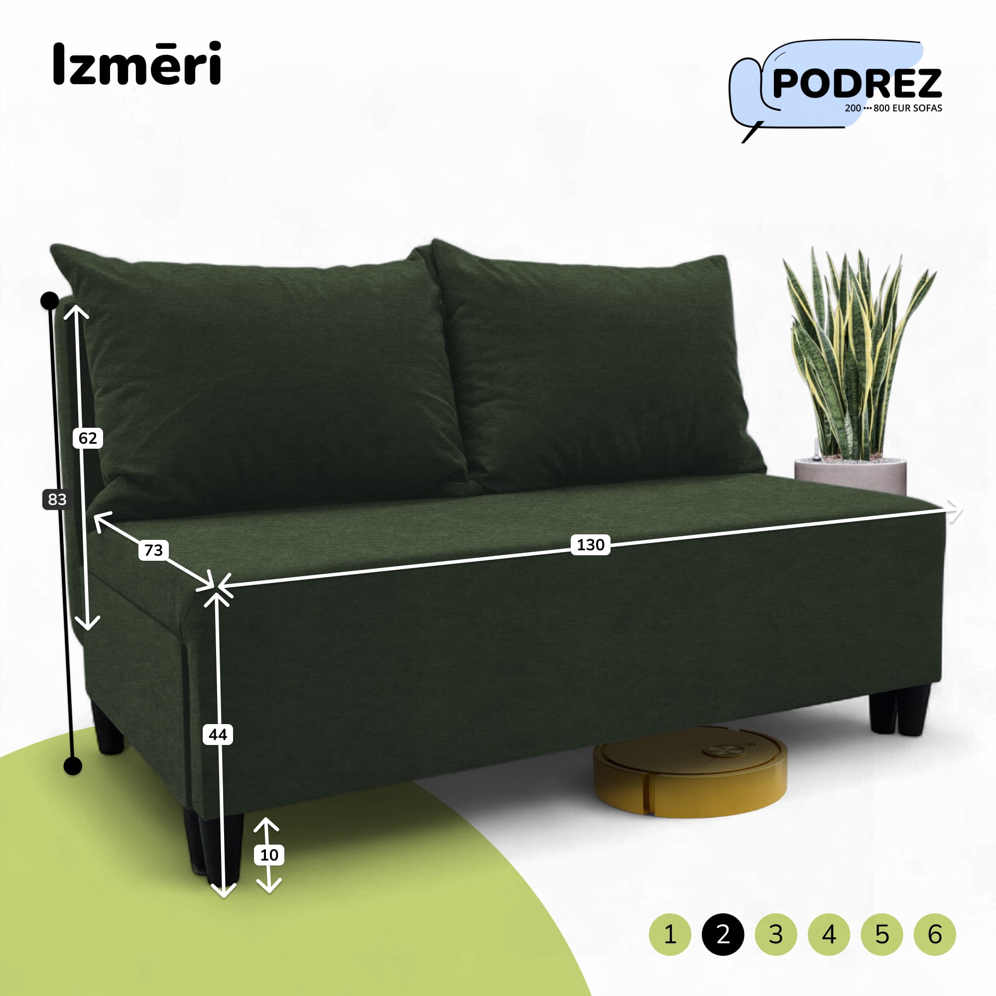 Simple X Mini double sofa bed Turquoise green - 3