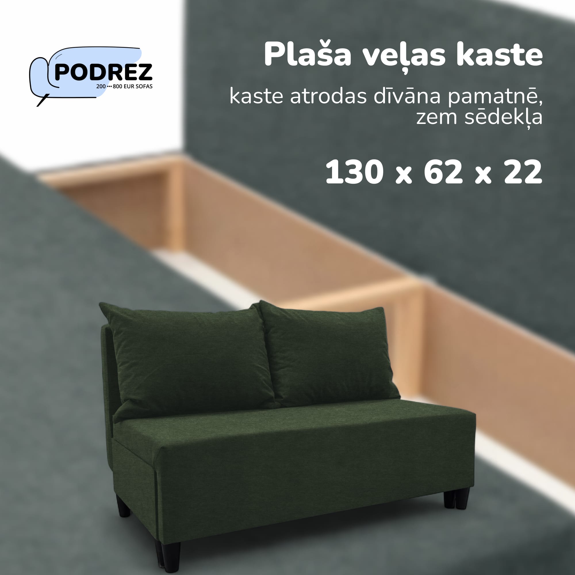 Divvietīgs izvelkamais dīvāns Simple X Mini Tirkīza zaļa — foto 5