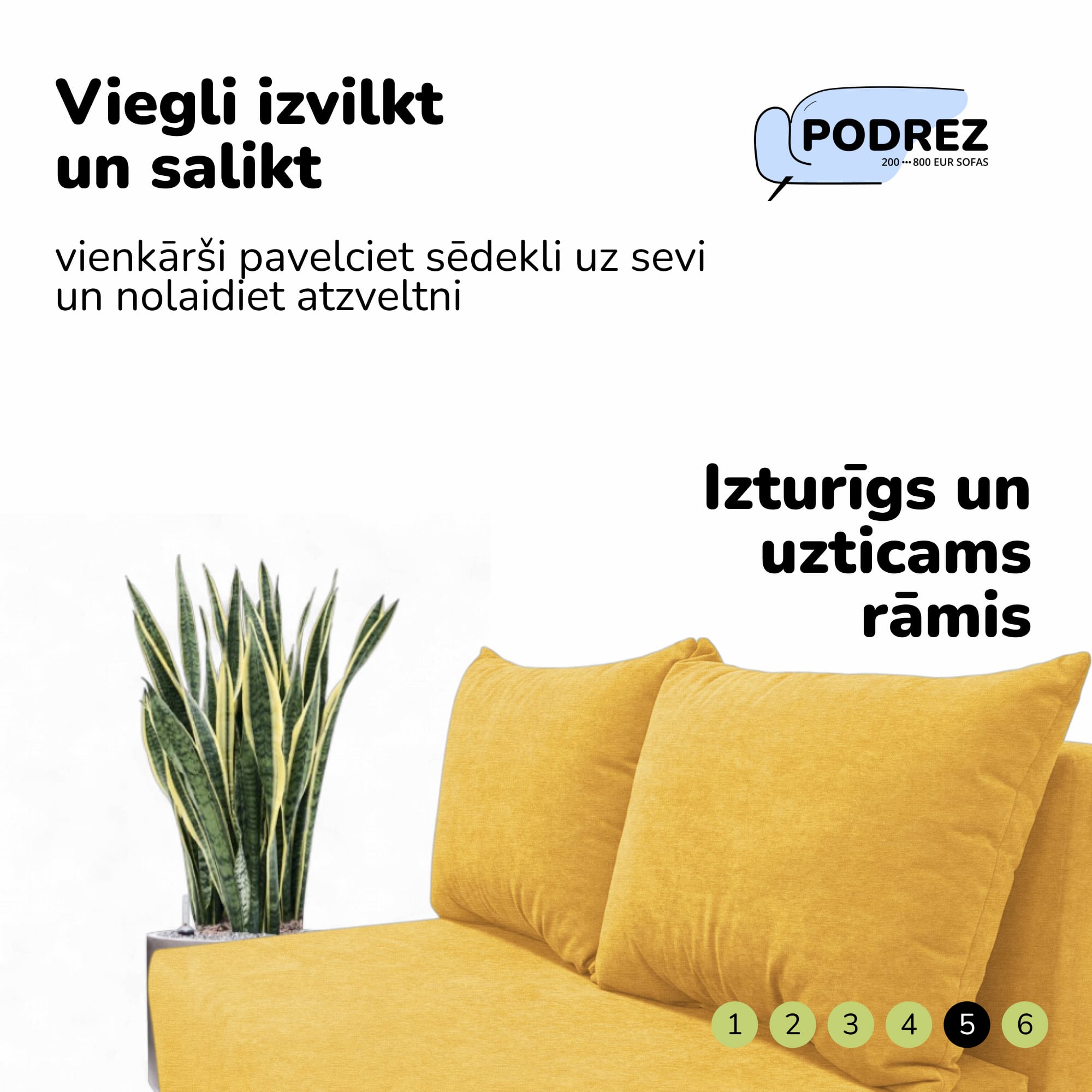 Simple X Mini double sofa bed Yellow — photo 6