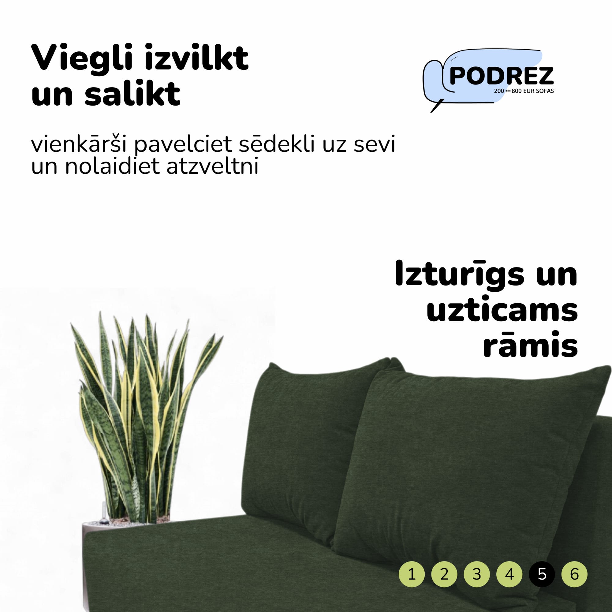 Divvietīgs izvelkamais dīvāns Simple X Mini Tirkīza zaļa — foto 6