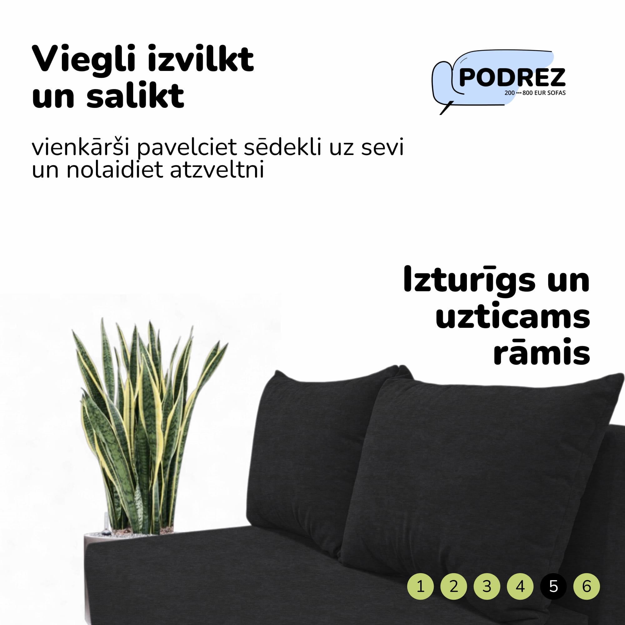 Simple X Mini double sofa bed Graphite — photo 6