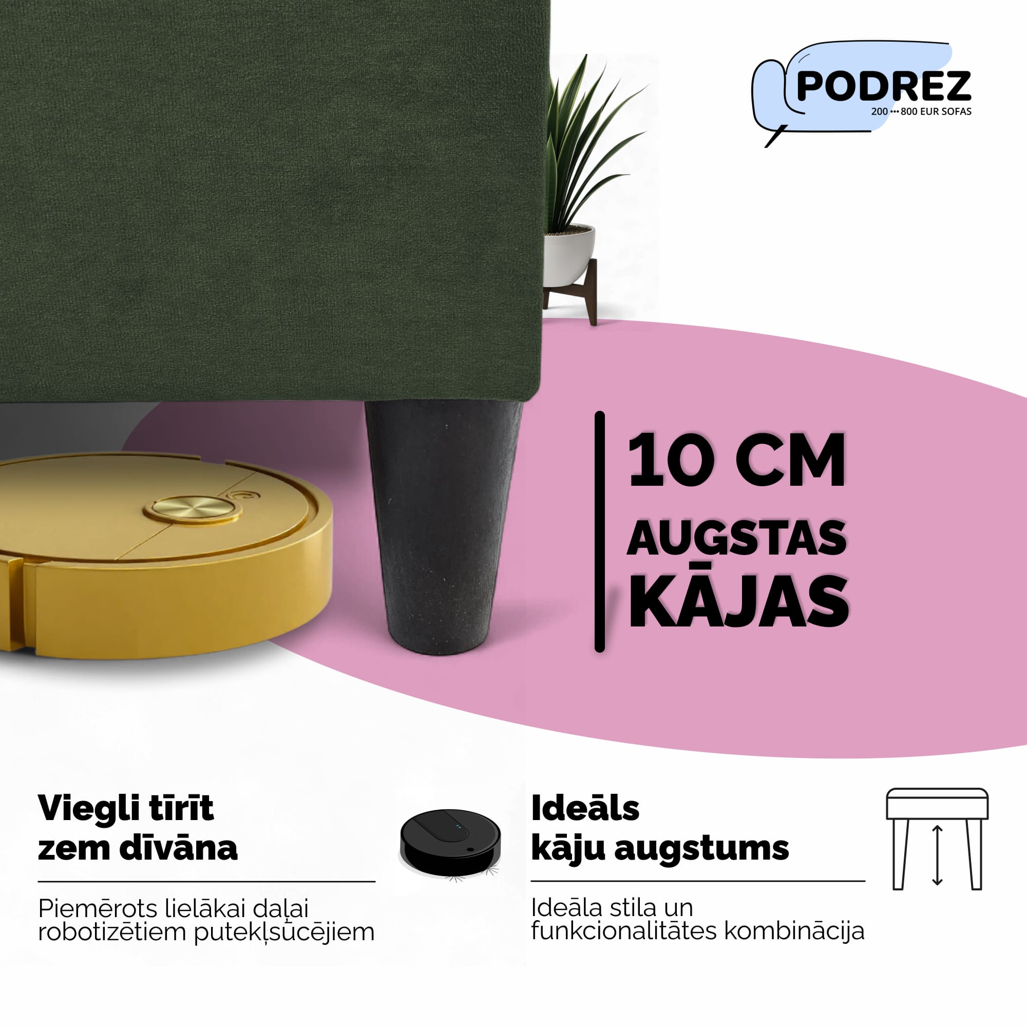 Stūra izvelkamais dīvāns ar galdiņu un pufiem Simple X St Combo Tirkīza zaļa - 3