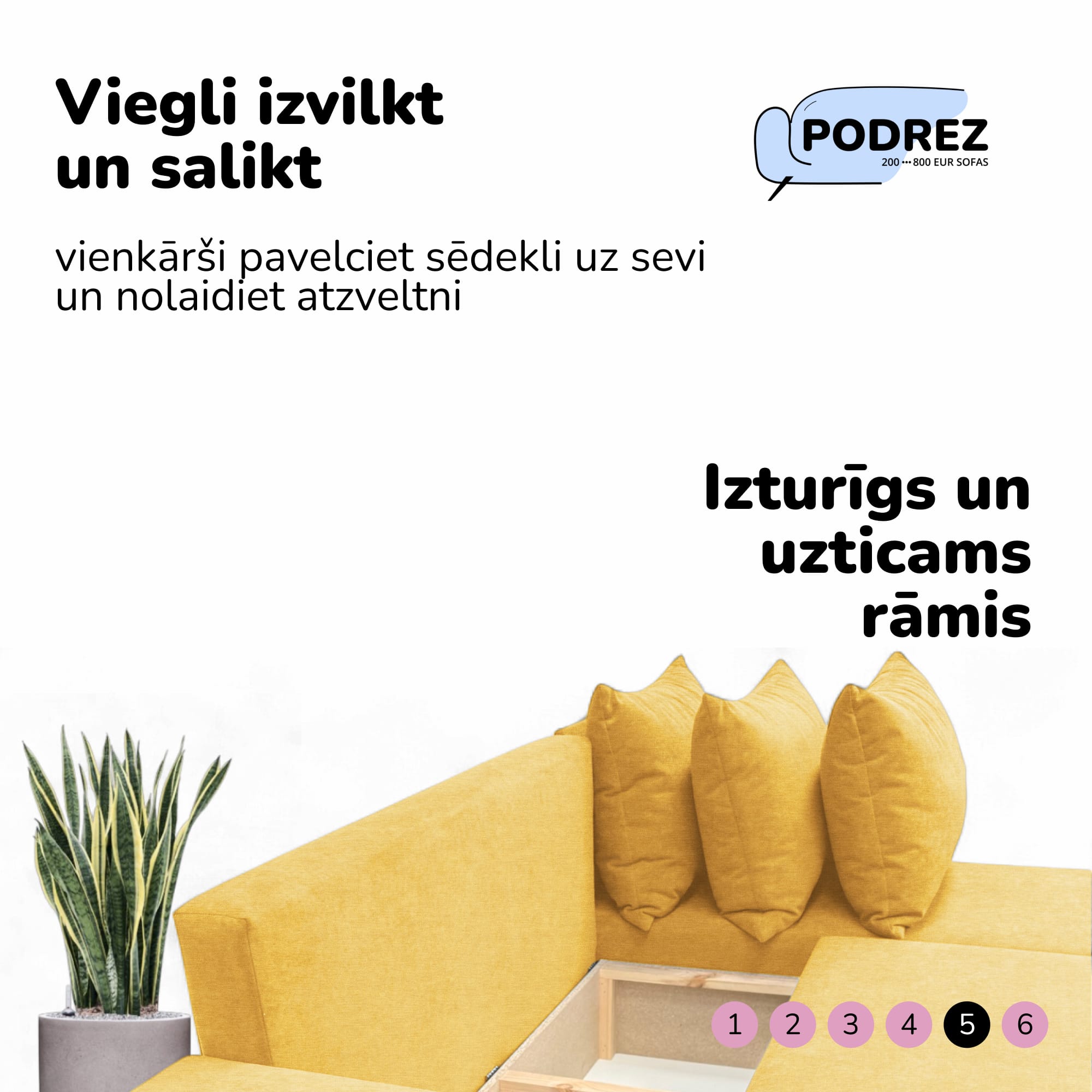 Simple X St Combo corner sofa bed with table and poufs Yellow — photo 7