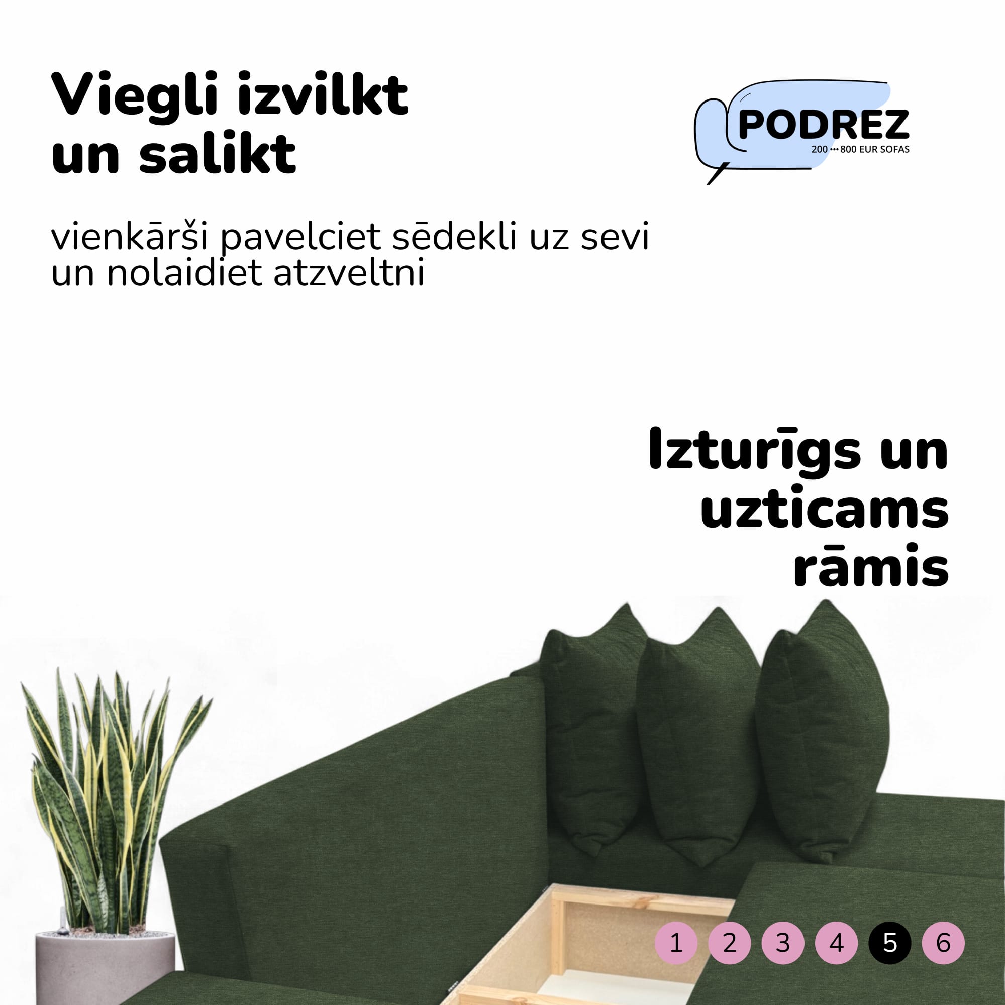 Simple X St Combo corner sofa bed with table and poufs Turquoise green — photo 7
