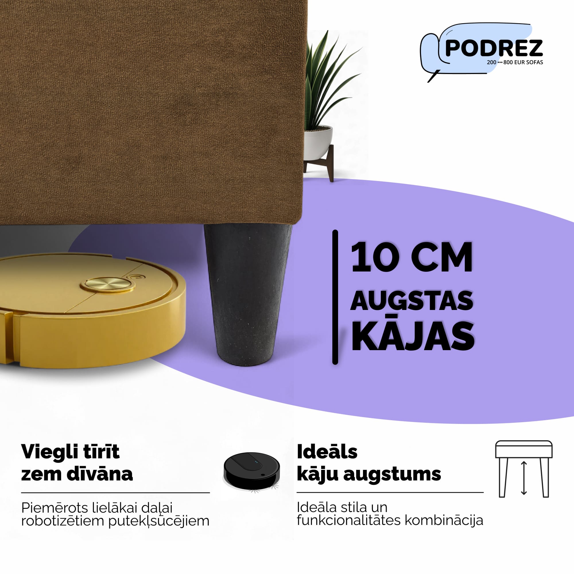 Stūra izvelkamais dīvāns Simple X St Light Brūna - 2