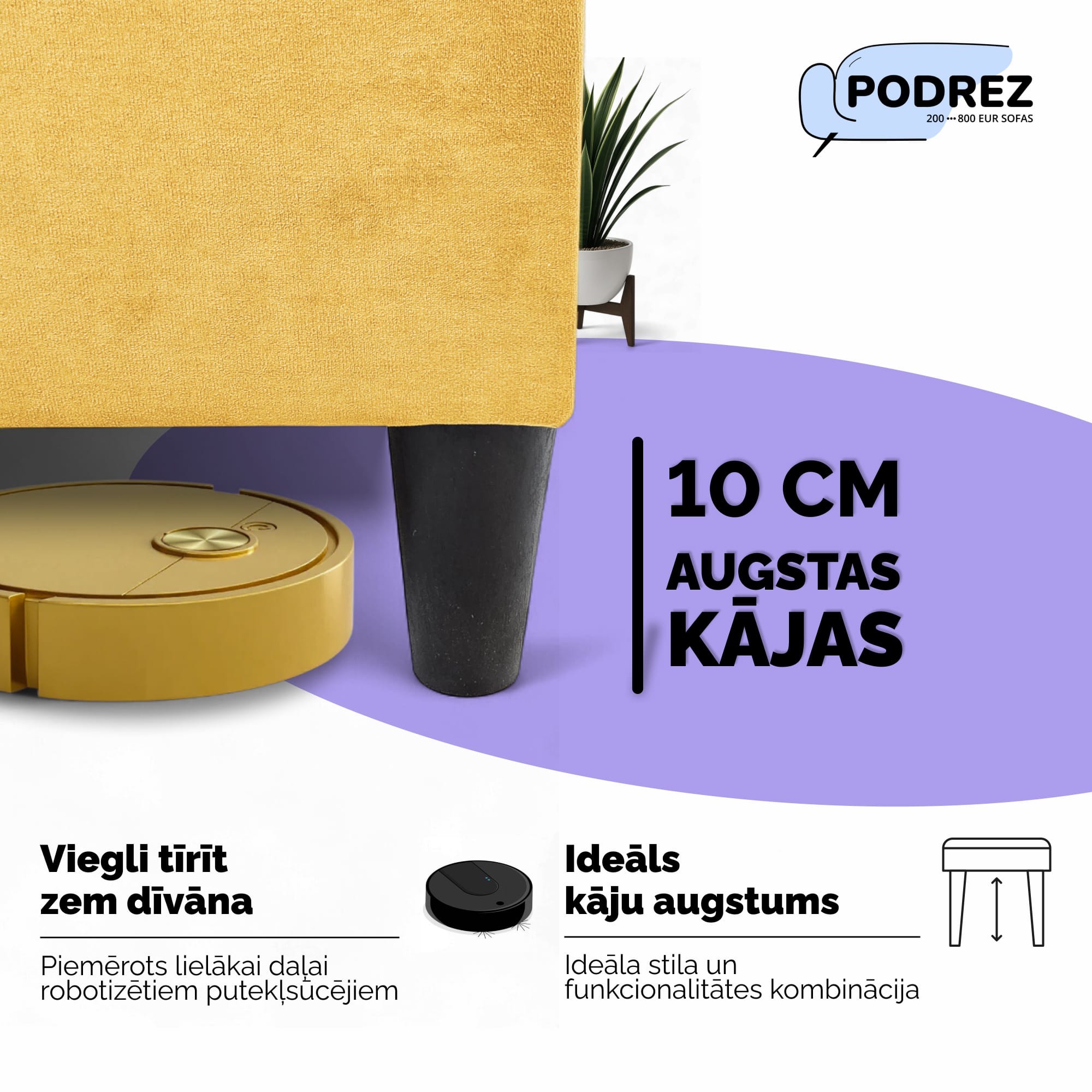 Stūra izvelkamais dīvāns Simple X St Light Dzeltena - 2