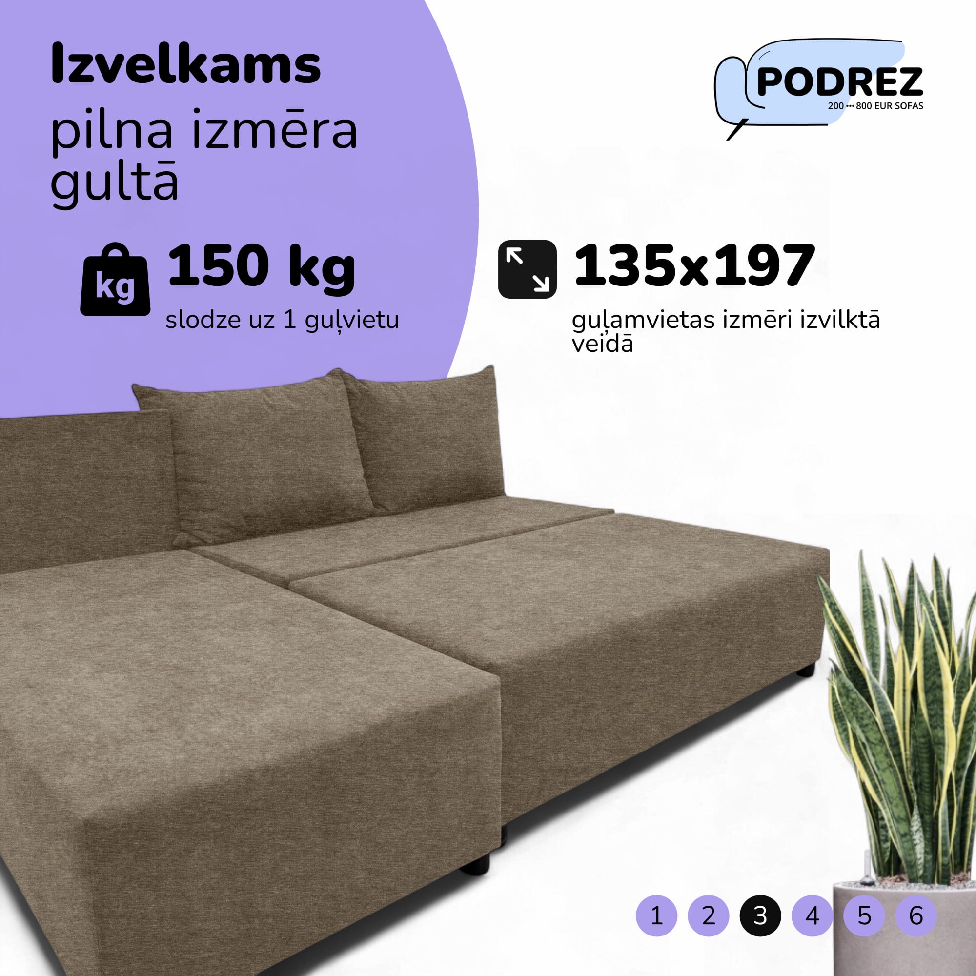 Stūra izvelkamais dīvāns Simple X St Light Bēša - 4