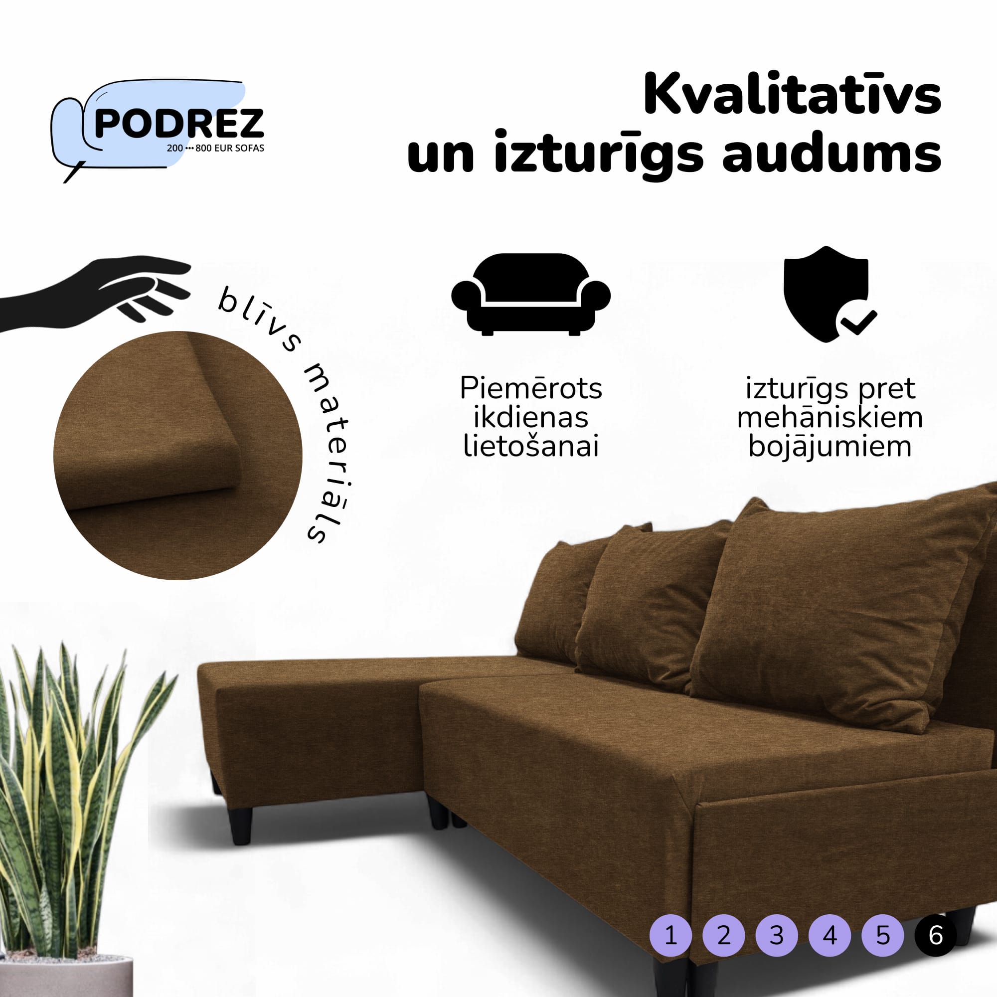 Угловой диван кровать раскладной Simple X St Light Коричневый — фото 7