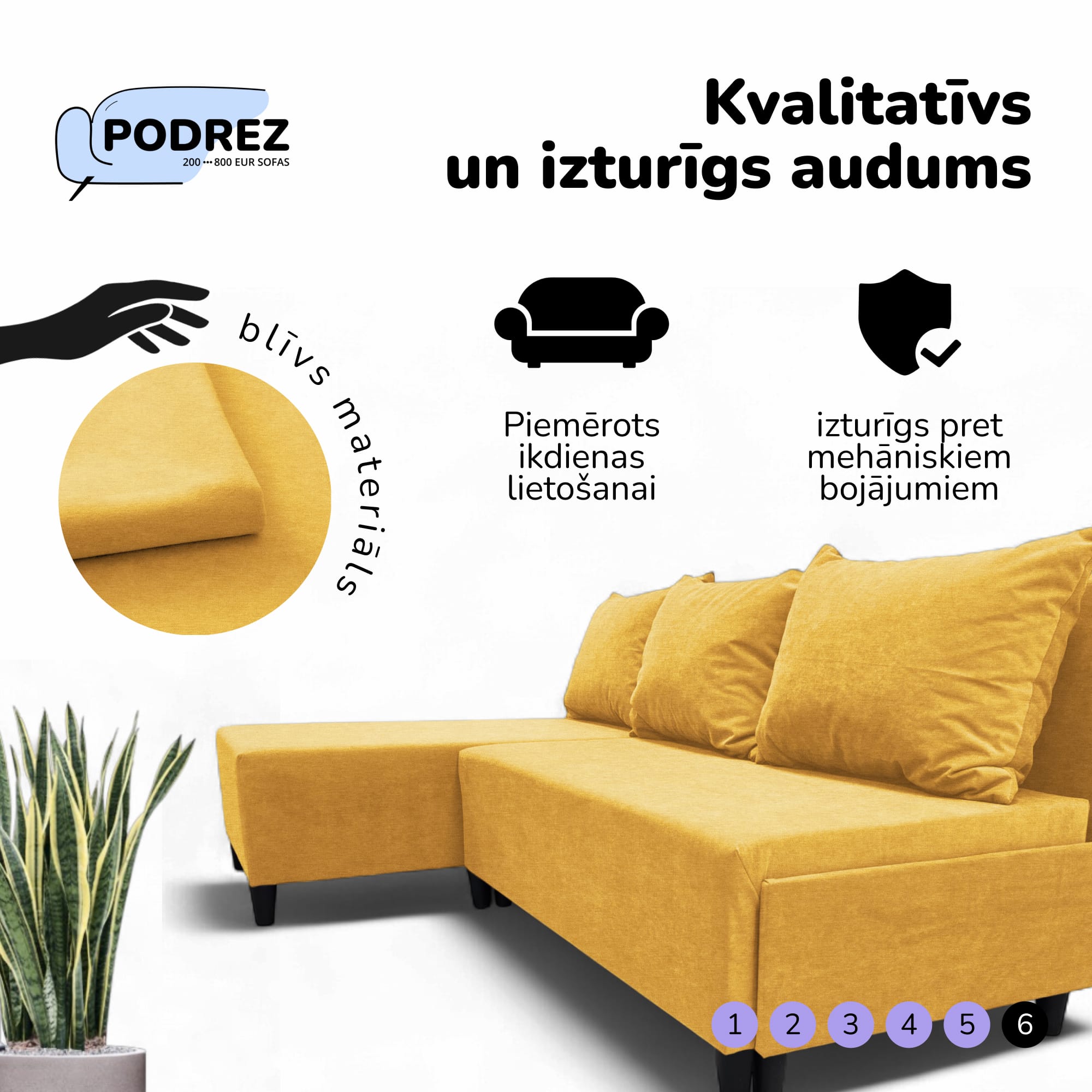 Simple X St Light corner sofa bed Yellow — photo 7