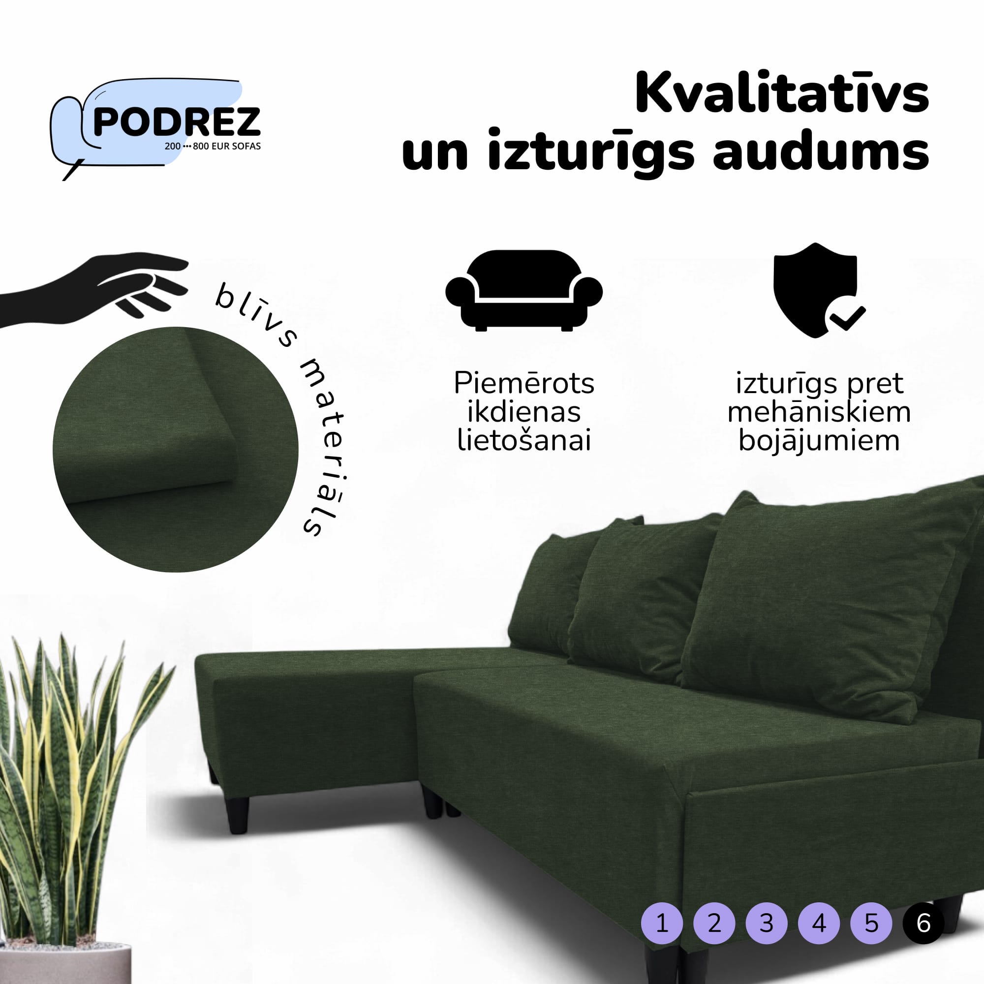 Stūra izvelkamais dīvāns Simple X St Light Tirkīza zaļa — foto 7
