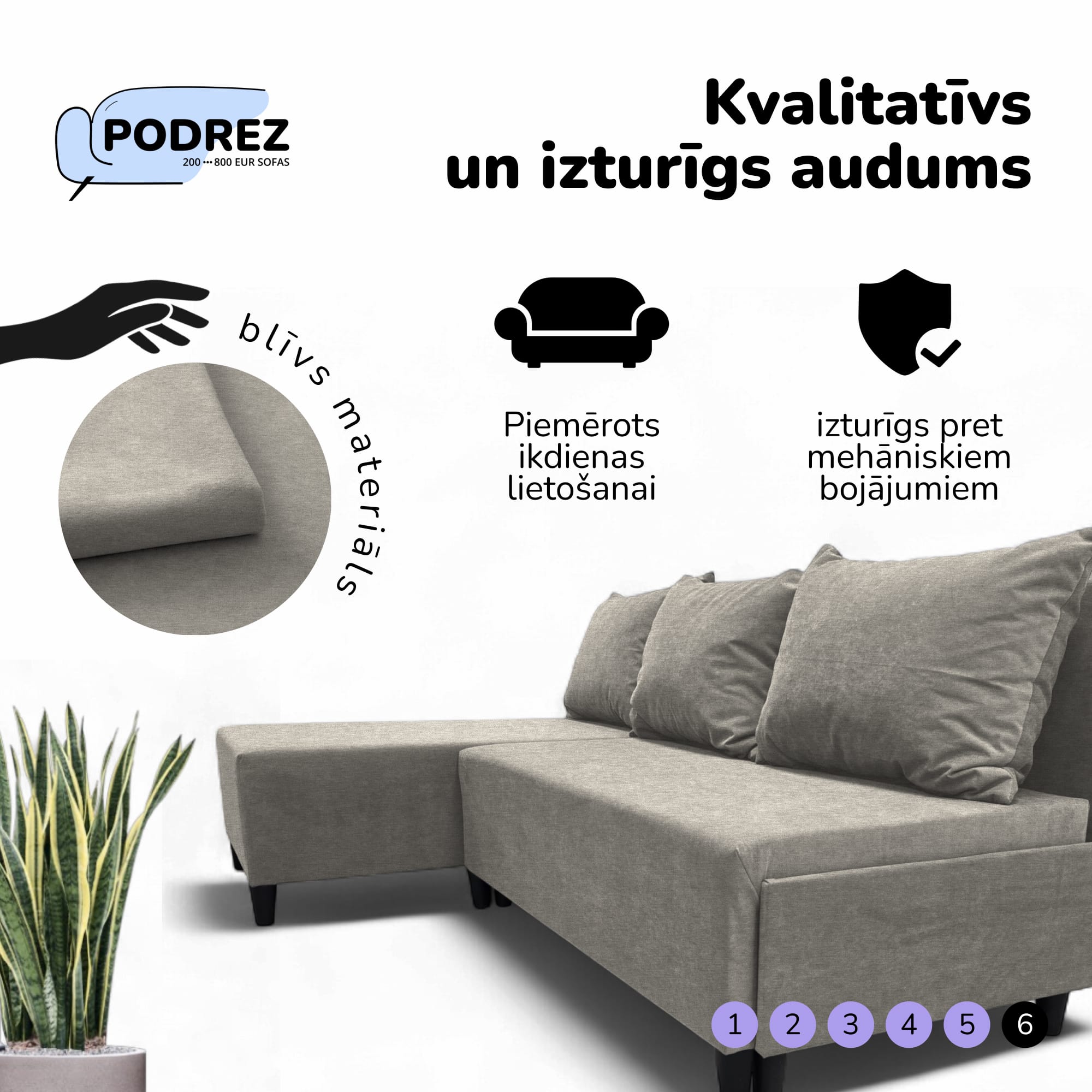 Simple X St Light corner sofa bed Light gray — photo 7