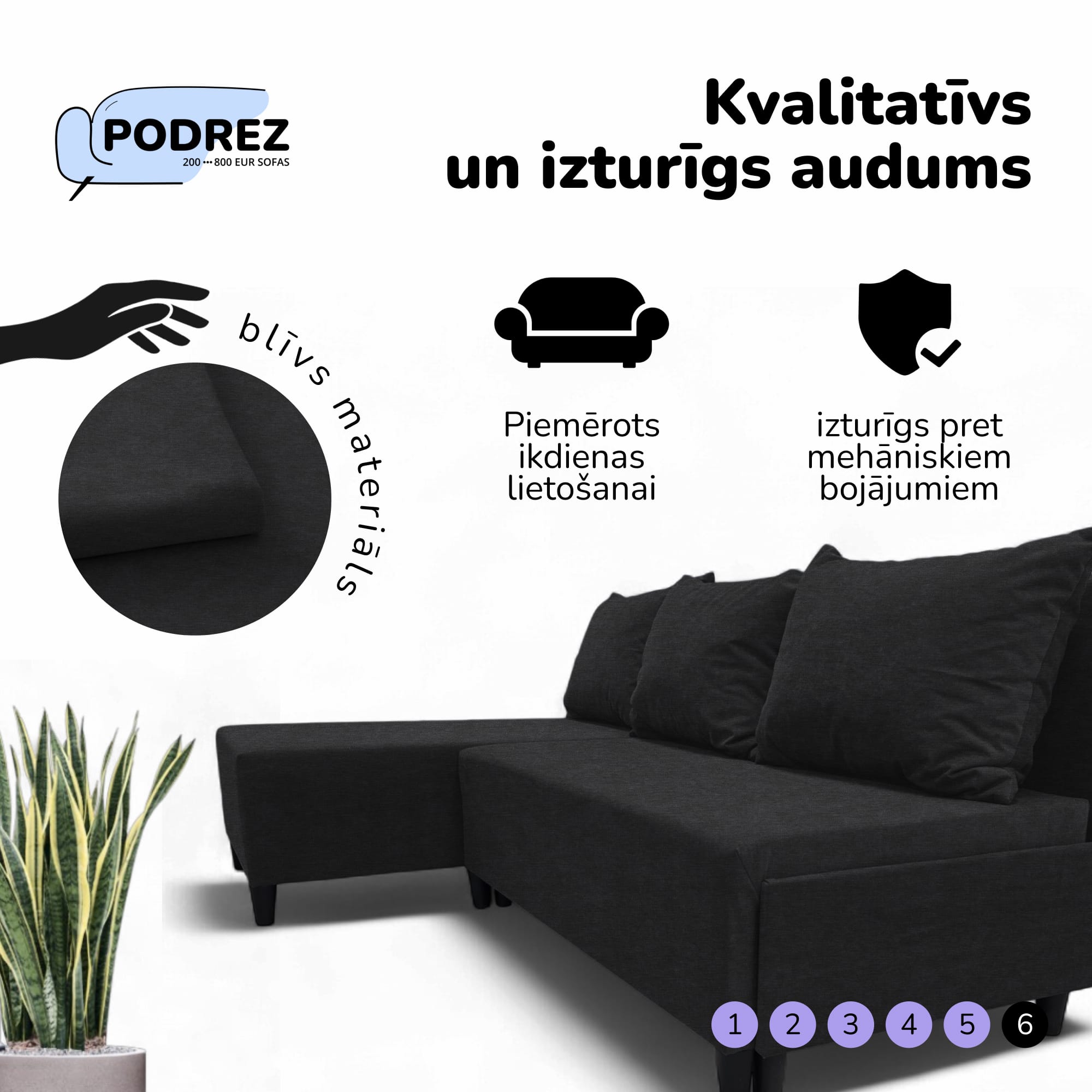 Simple X St Light corner sofa bed Graphite — photo 7