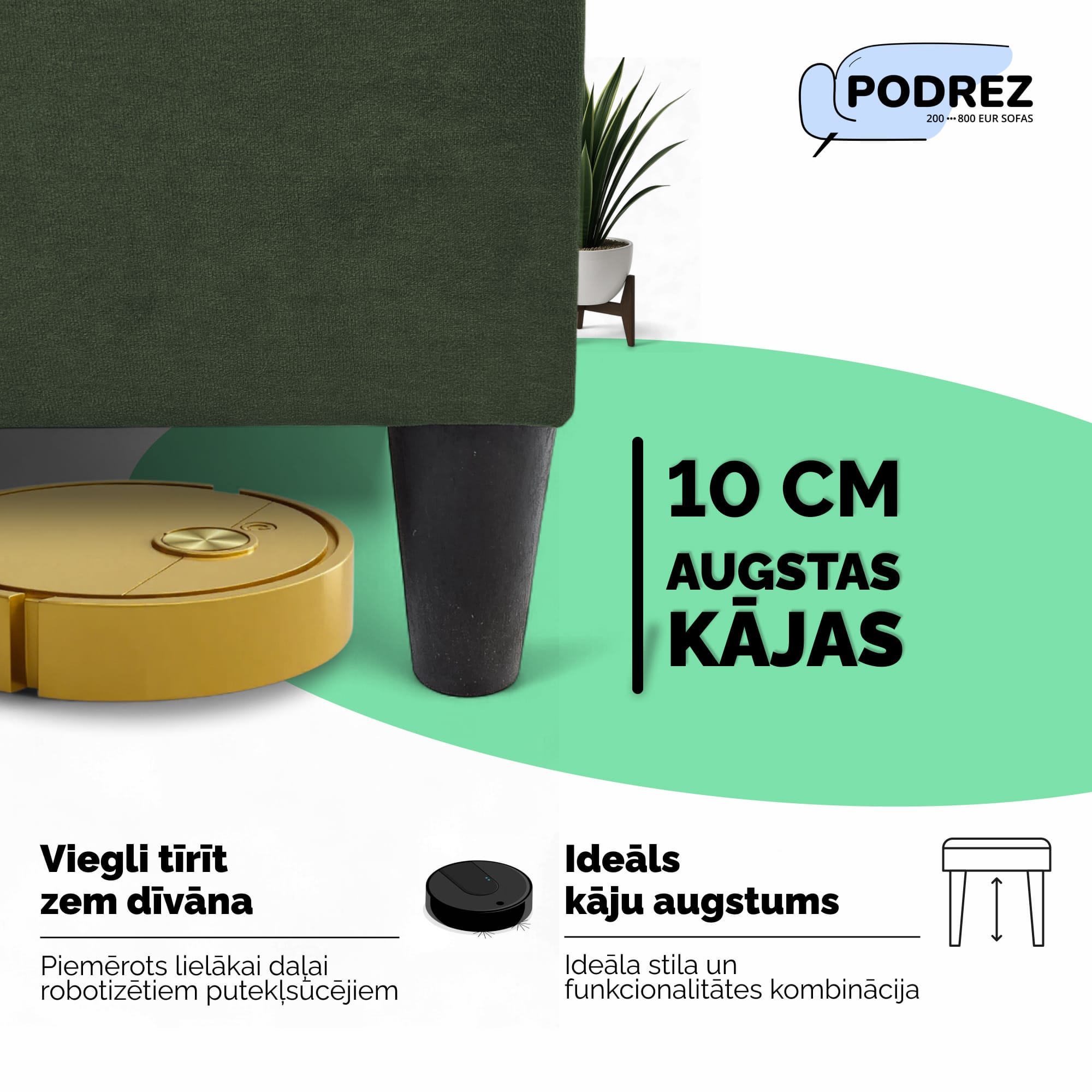 Stūra izvelkamais dīvāns ar kasti Simple X Sturis Tirkīza zaļa - 2