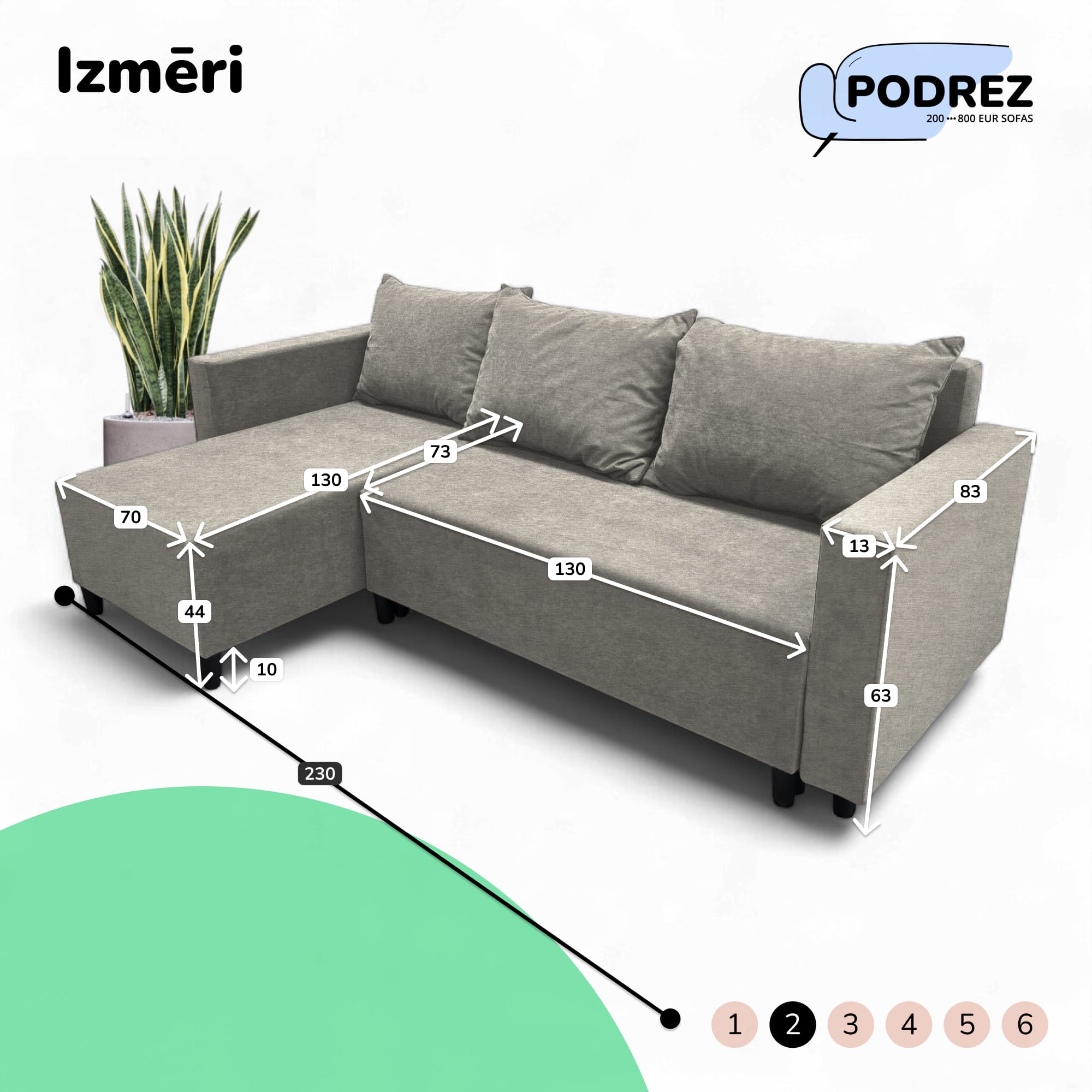 Stūra izvelkamais dīvāns ar kasti Simple X Sturis Gaiši pelēka - 3