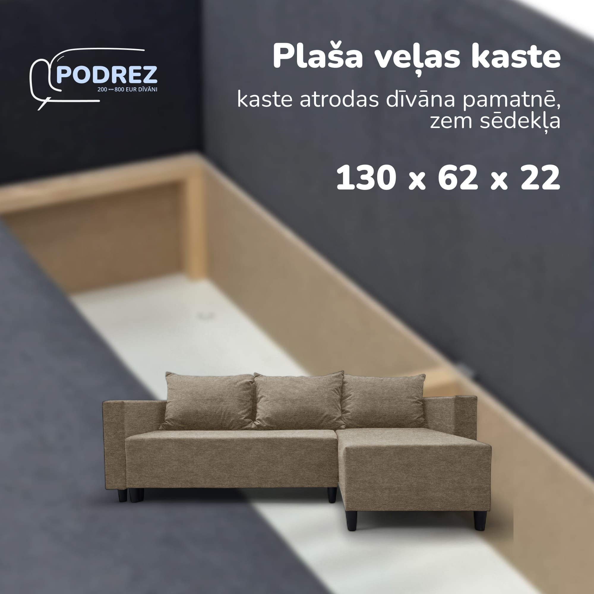Диван угловой раскладной с ящиком Simple X Sturis Бежевый — фото 5