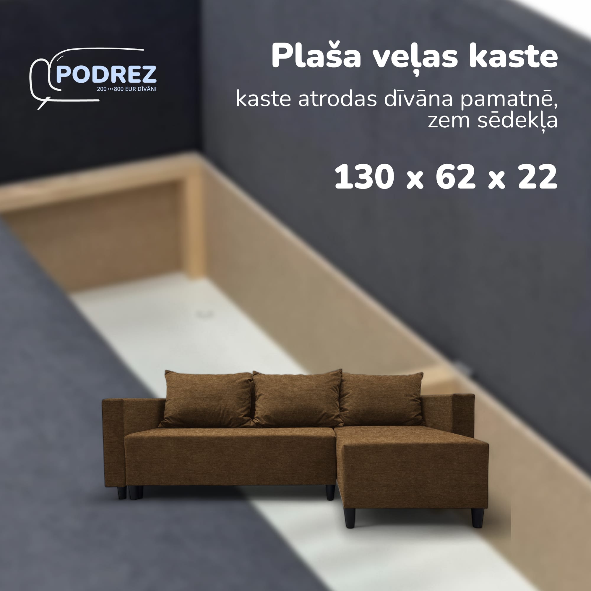 Simple X Sturis corner sofa bed with storage box Brown — photo 5