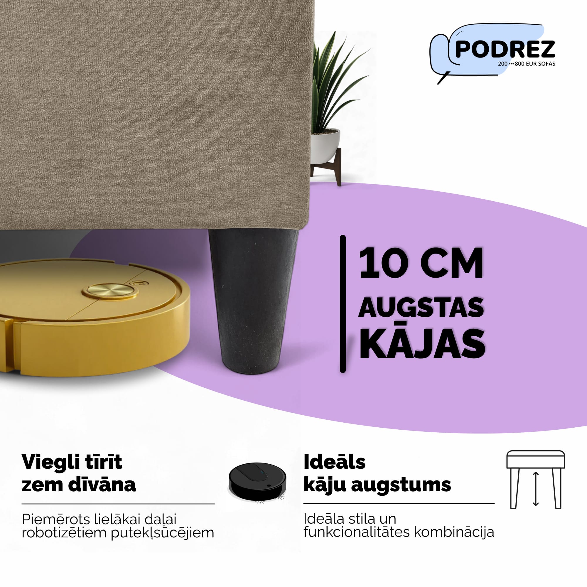 Liels stūra dīvāns ar galdiņu un pufiem Simple XL St Combo Bēša - 3