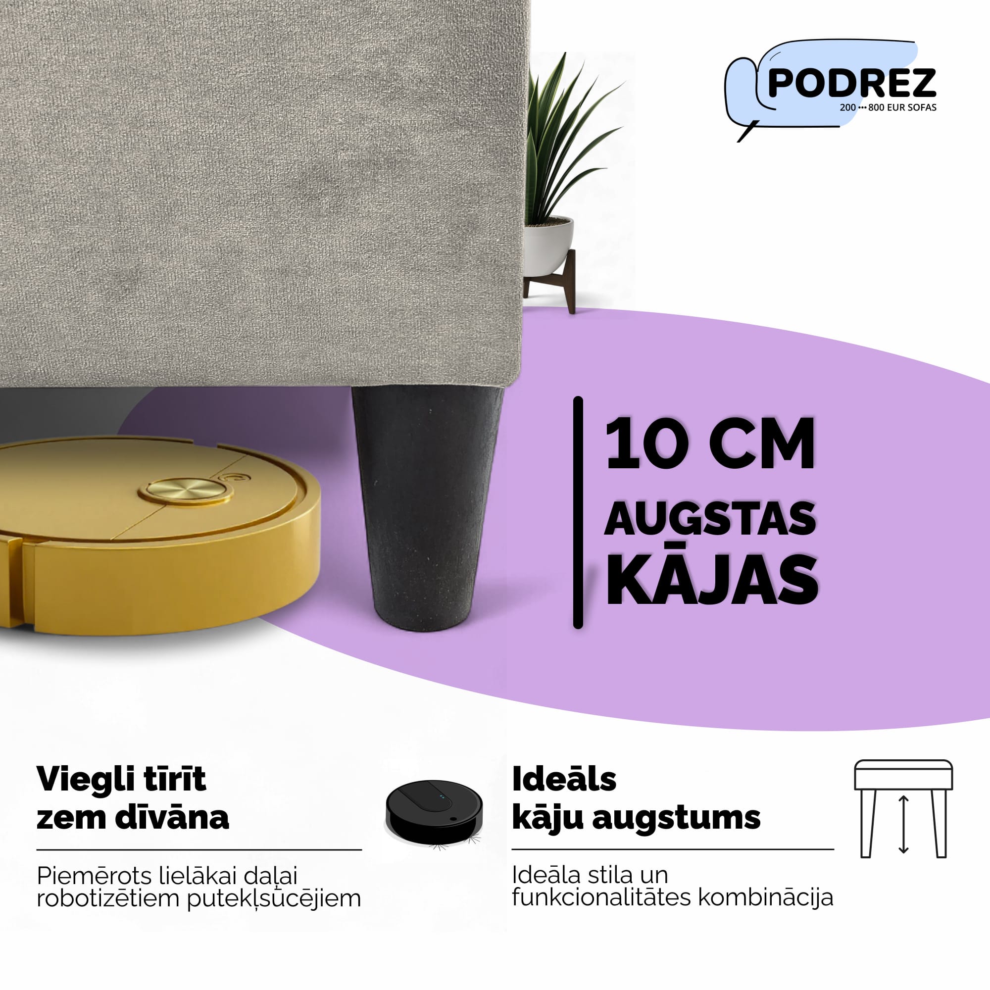Liels stūra dīvāns ar galdiņu un pufiem Simple XL St Combo Gaiši pelēka - 3