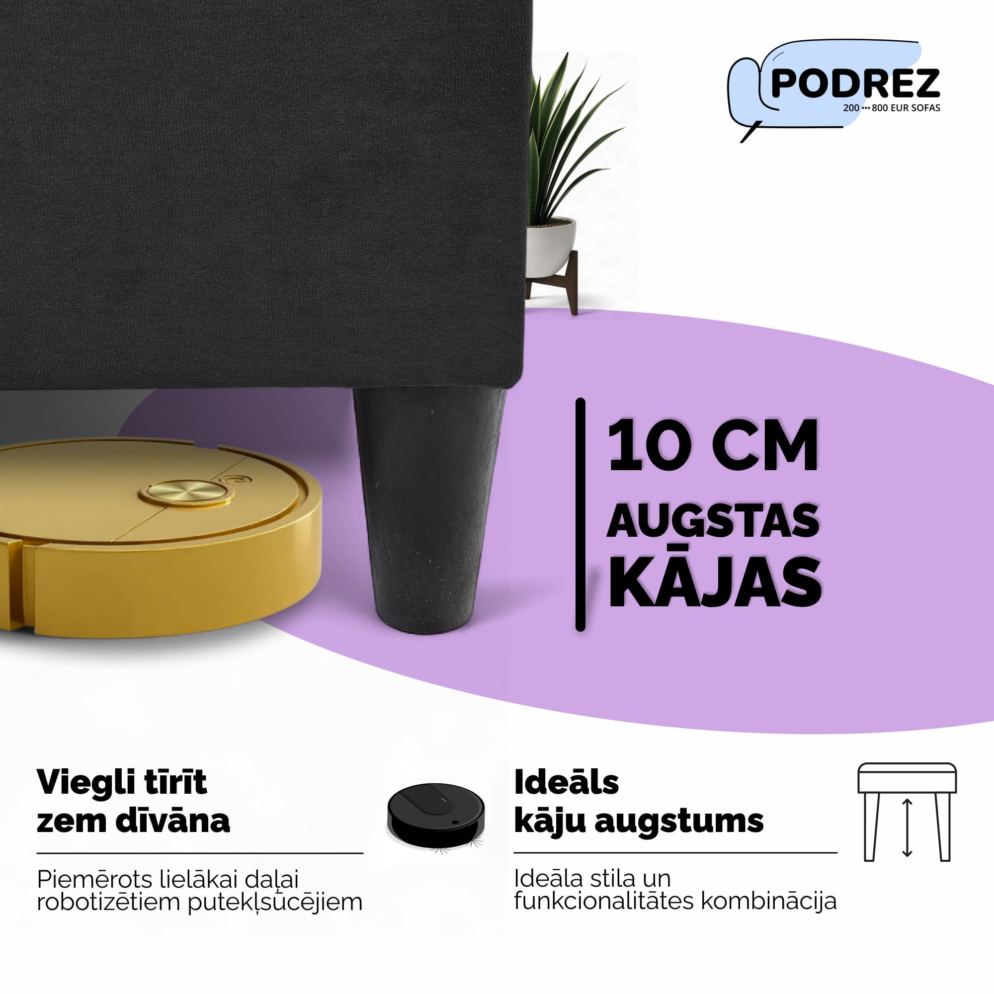 Liels stūra dīvāns ar galdiņu un pufiem Simple XL St Combo Grafīta - 3