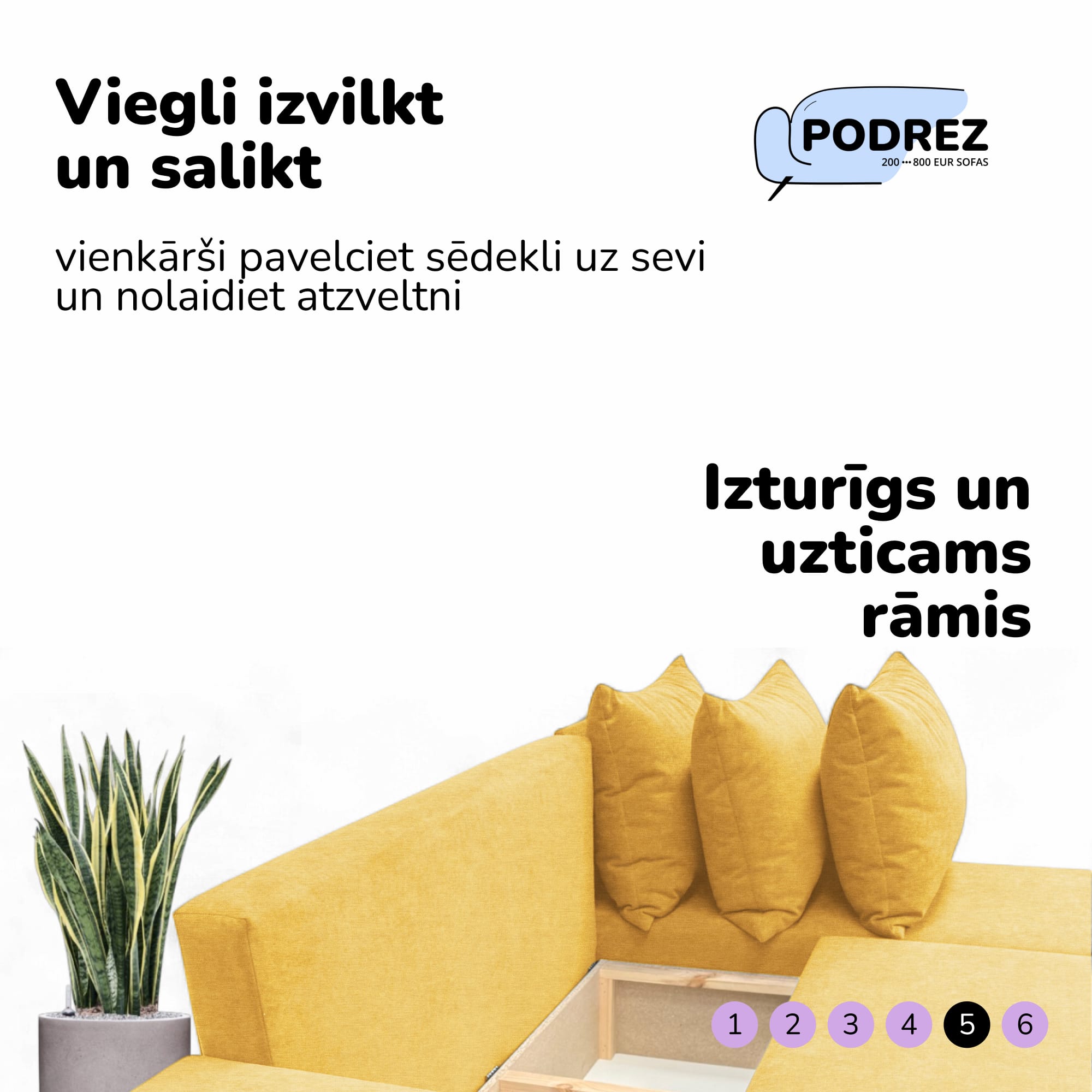 Simple XL St Combo large corner sofa with table and poufs Yellow — photo 7