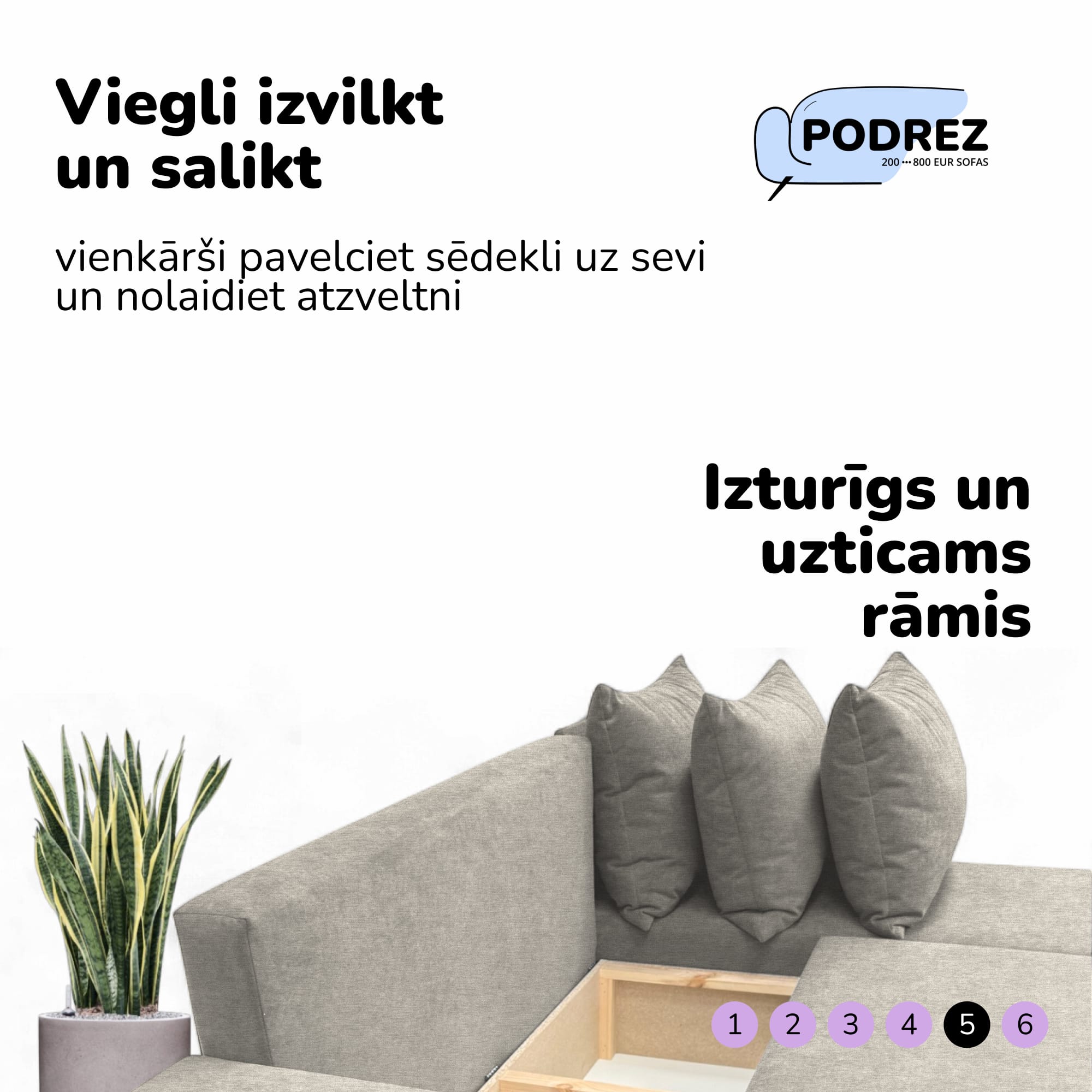 Simple XL St Combo large corner sofa with table and poufs Light gray — photo 7