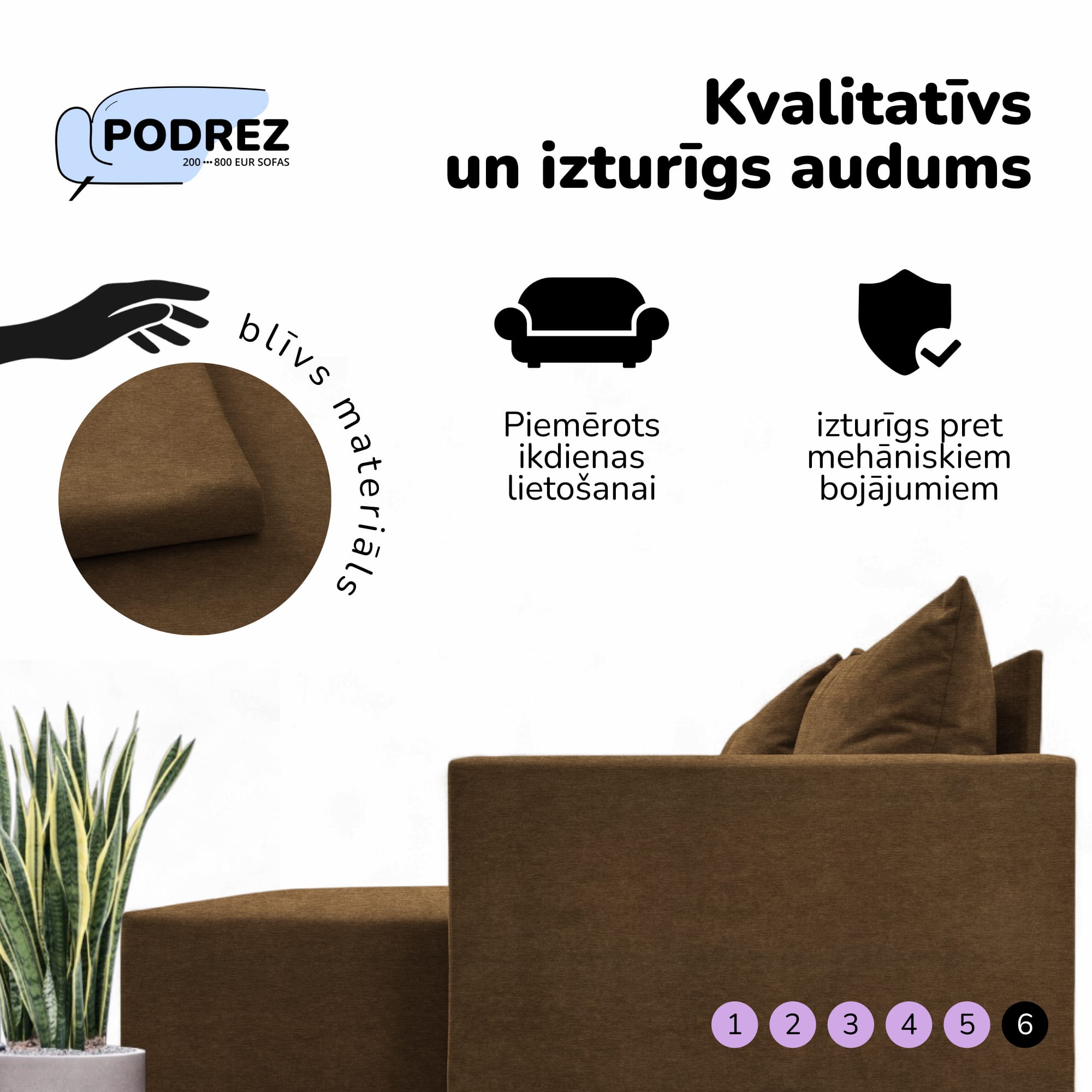 Simple XL St Combo large corner sofa with table and poufs Brown — photo 8