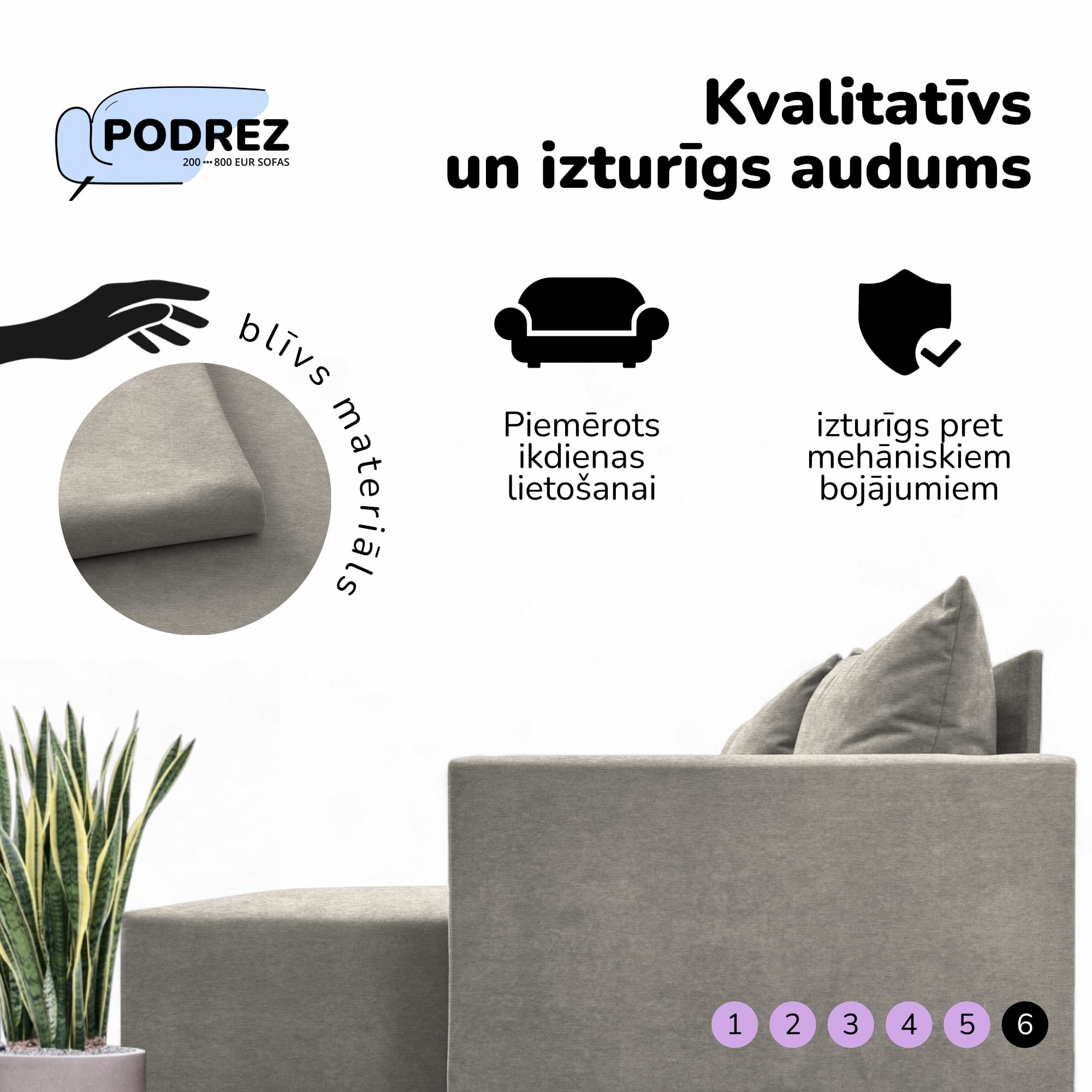 Simple XL St Combo large corner sofa with table and poufs Light gray — photo 8