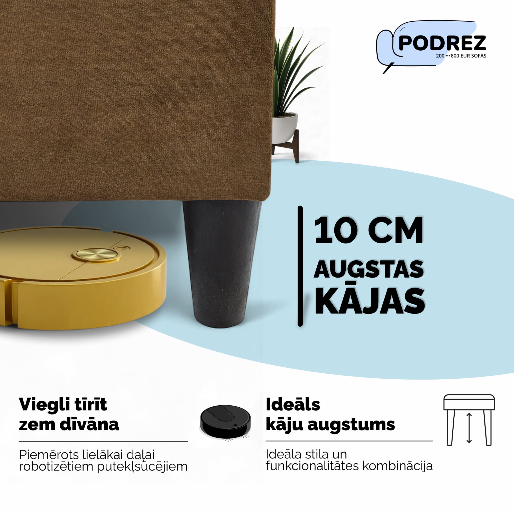 Liels stūra dīvāns bez roku balstiem Simple XL St Light Brūna - 2
