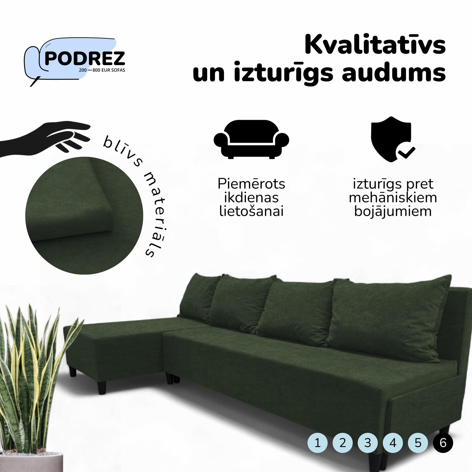 Simple XL Sturis classic large corner sofa Turquoise green — photo 7