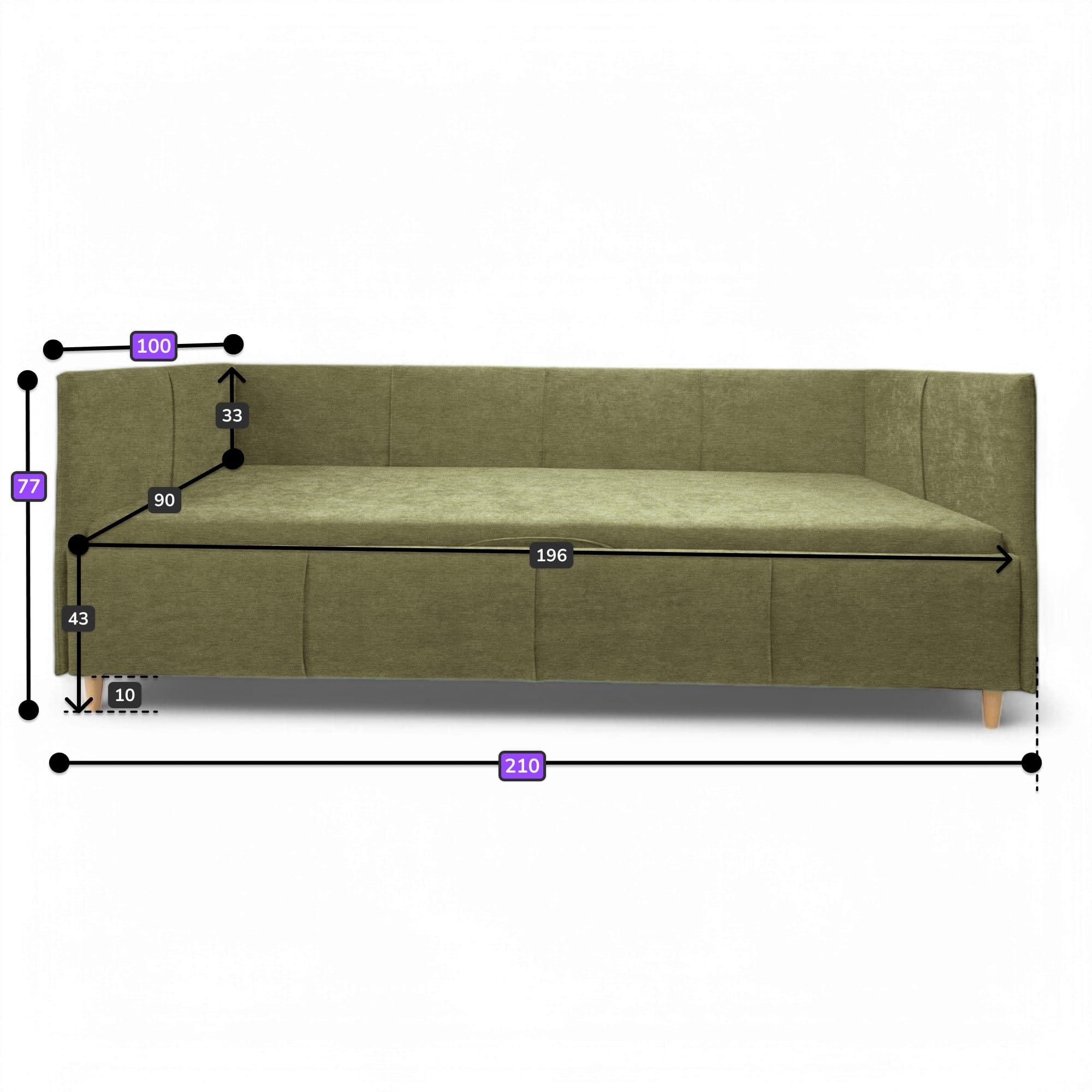 Single bed Teodor PLUS Beige-gray - 2