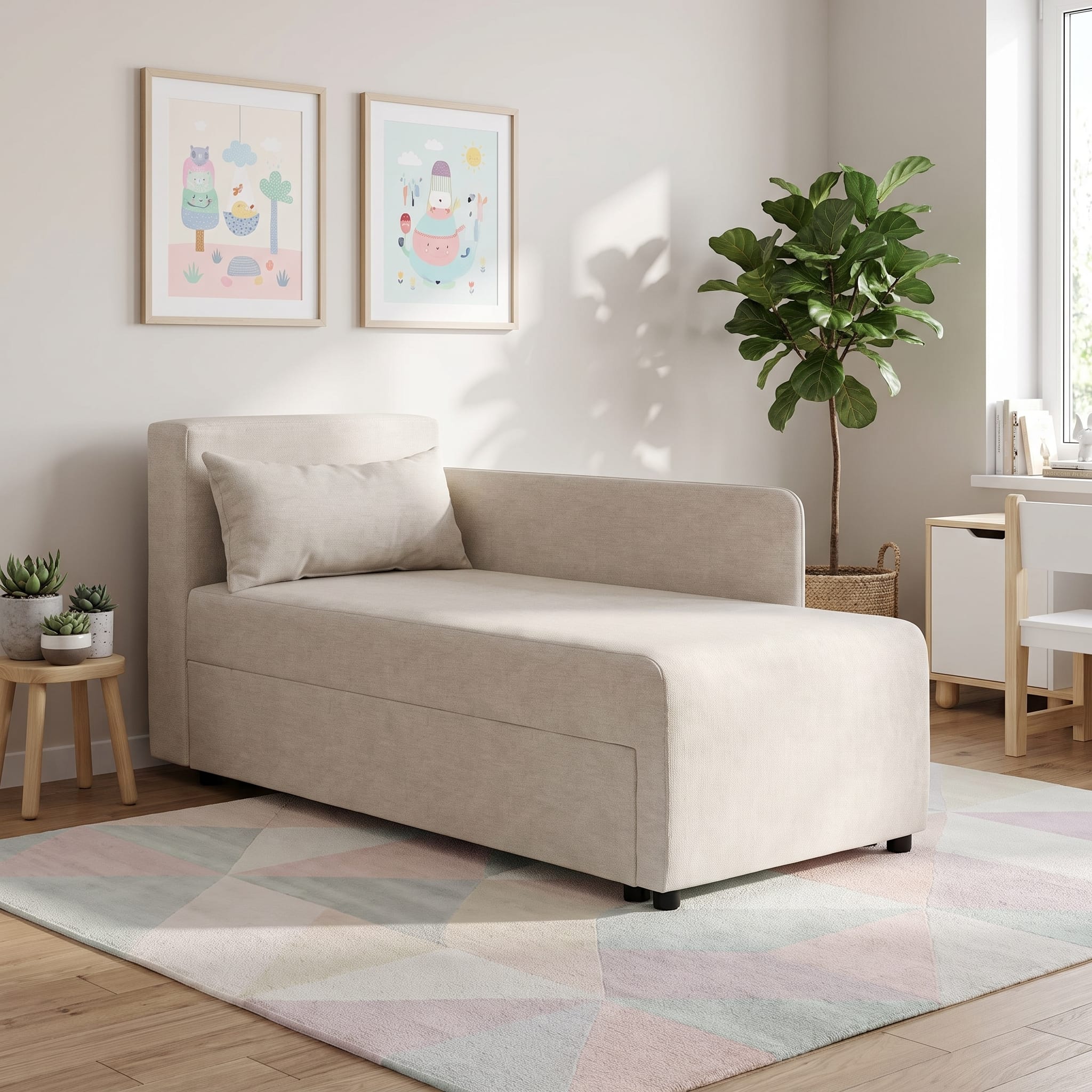 Children's Sofa Bed Villy Light gray - 1