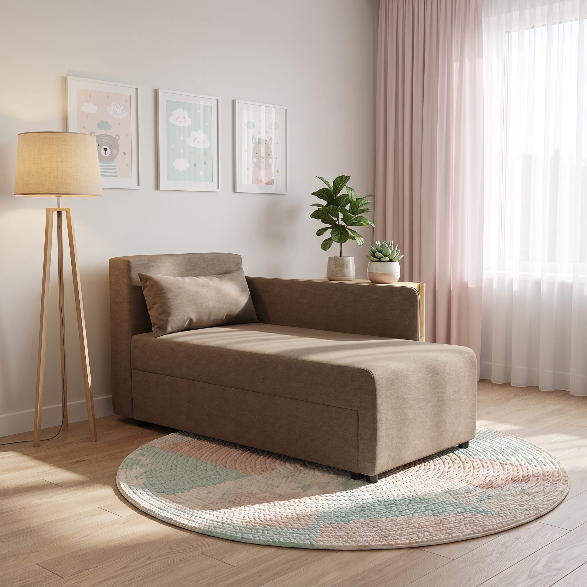 Children's Sofa Bed Villy Beige-gray - 1