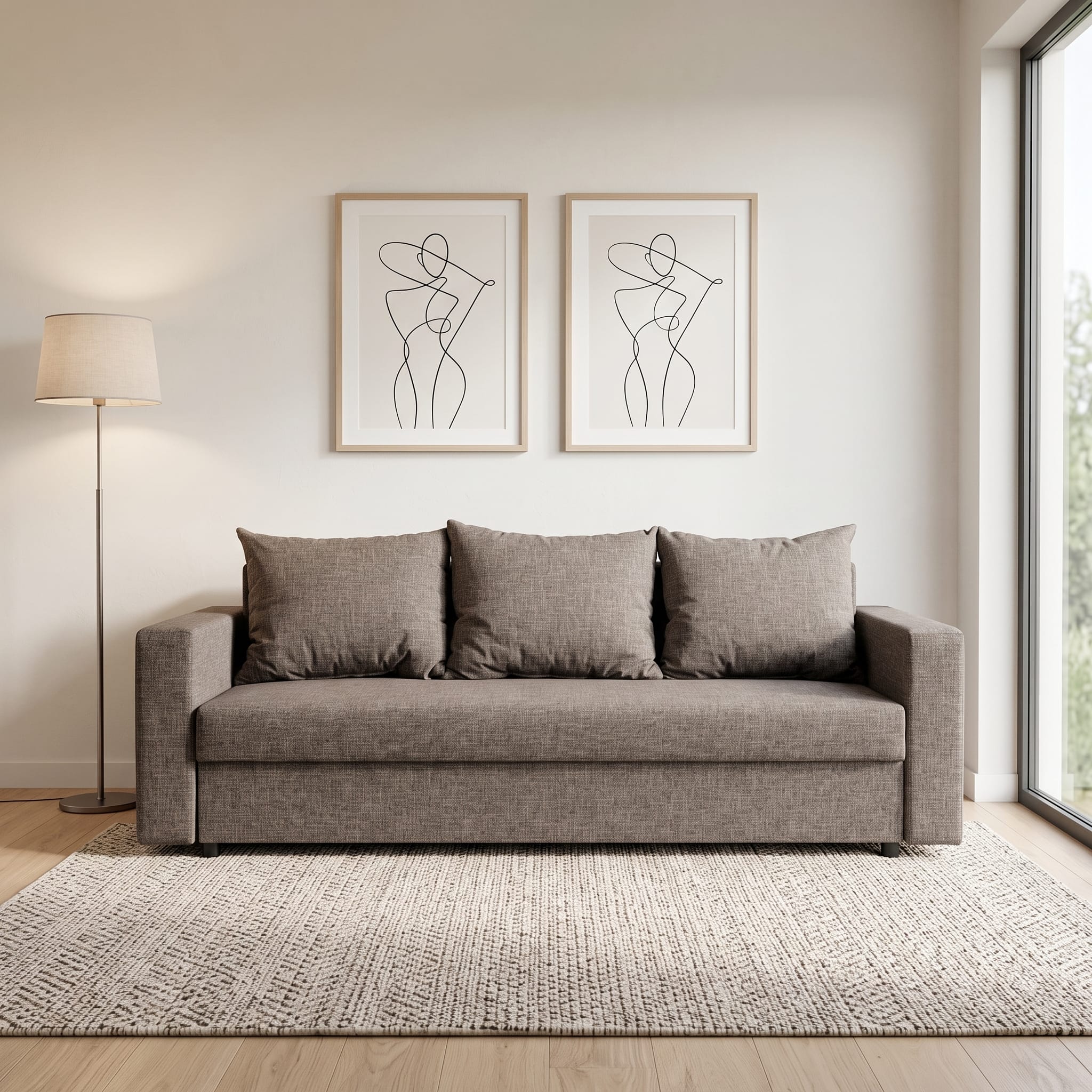 Dīvāns–Gulta Vuran Tumši bēšs Standart (145cm) - 1