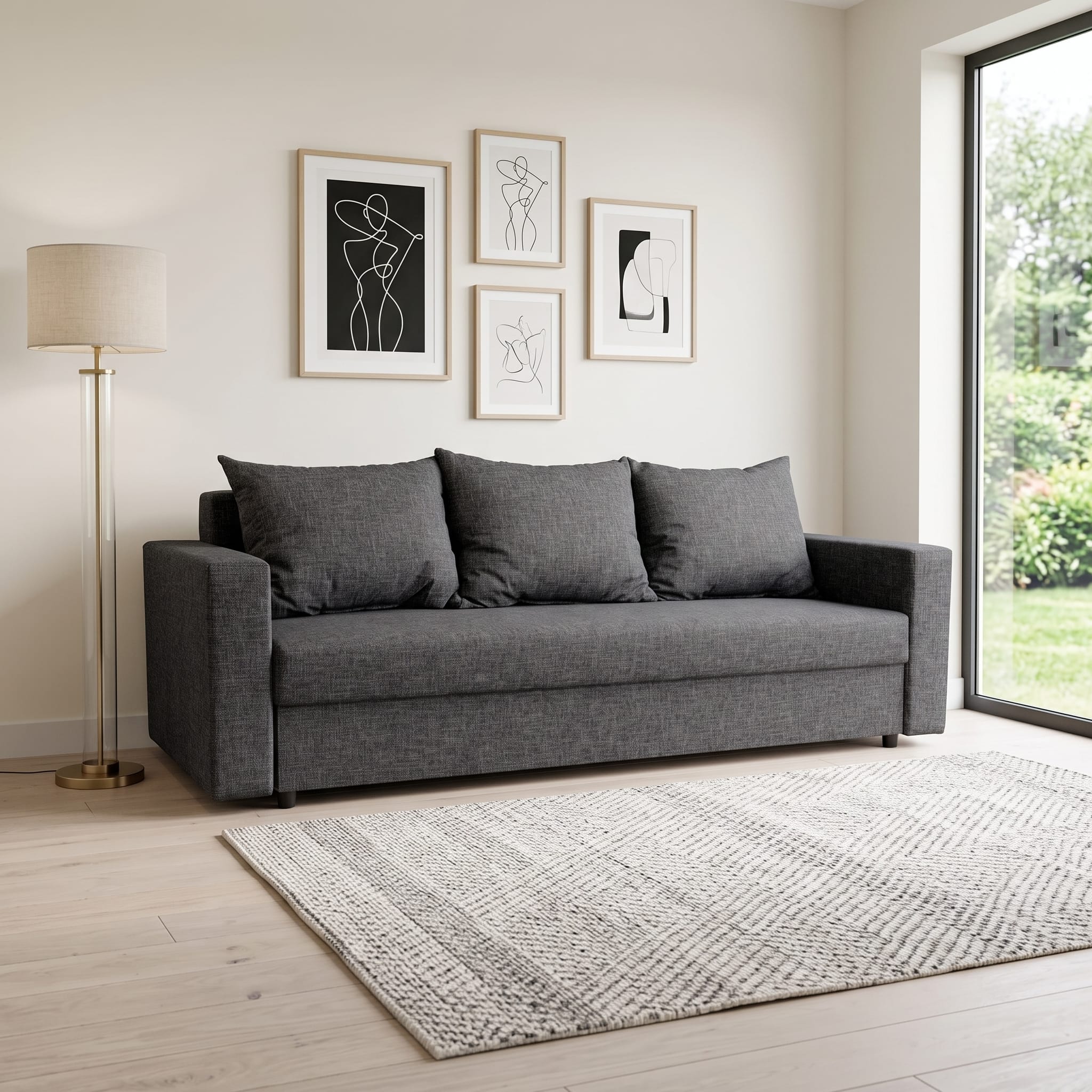 Dīvāns–Gulta Vuran Grafīta Standart (145cm) - 1
