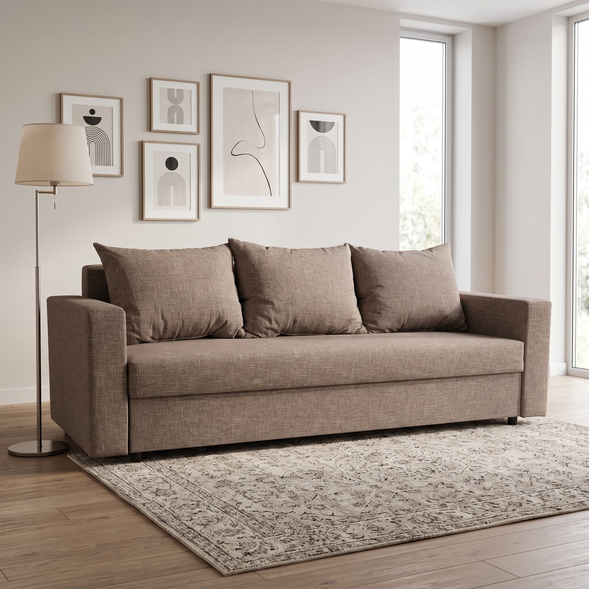 Dīvāns–Gulta Vuran Bēšs-pelēks Standart (145cm) - 1